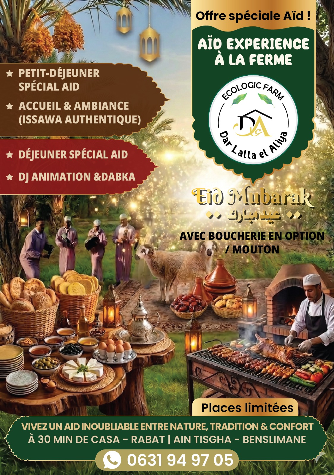venez celebrer l'Aid dans un cadre naturel et chaleureux à Dar Lalla El Aliya....